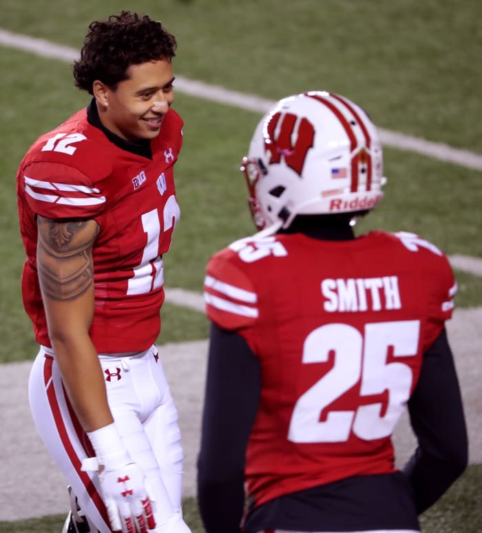 Wisconsin safety Titus Toler as a redshirt freshman against Illinois back in 2020 (Credit: Mark Hoffman via Imagn Content Services, LLC)